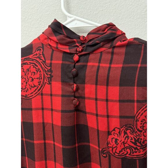 Vintage JH Collectibles Womens Red Plaid Shirt Blouse Top Sz 10 Wool blend - Picture 3 of 6